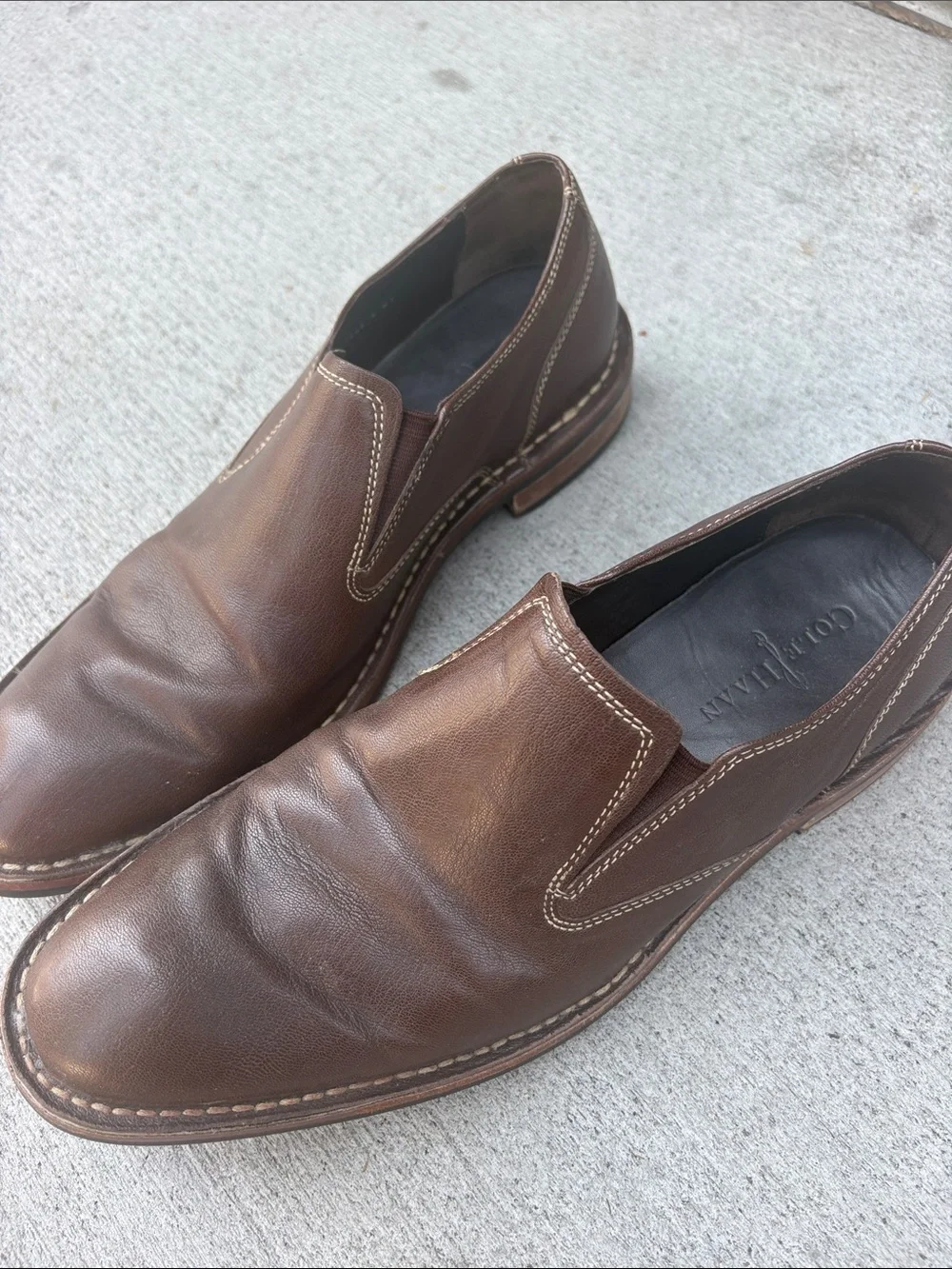 Cole Haan Brown Leather Slip-On Loafers
